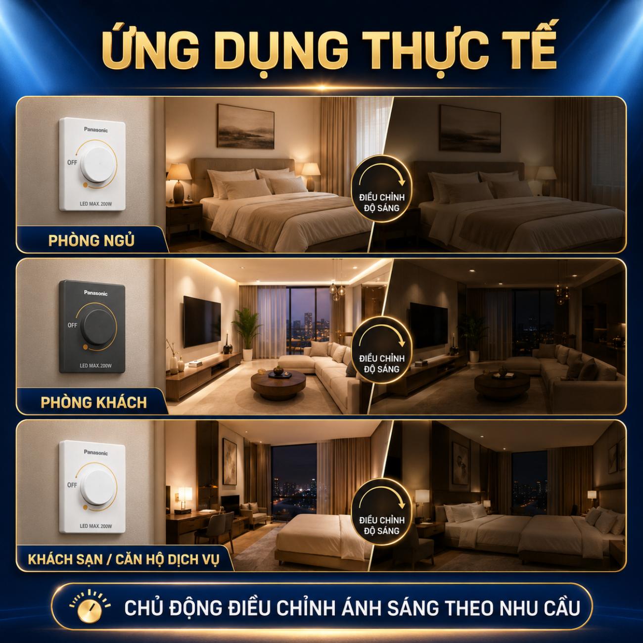 Bộ điều chỉnh độ sáng cho đèn LED Panasonic công suất 200W